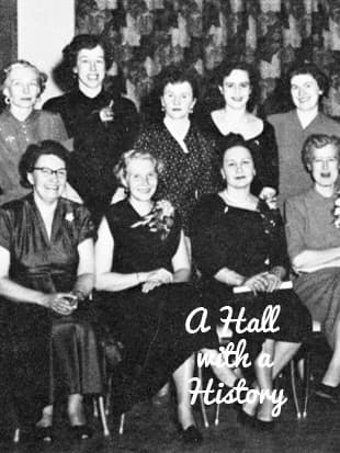 A black-and-white group portrait of members of the Mine Mill Local 598 Ladies' Auxiliary.